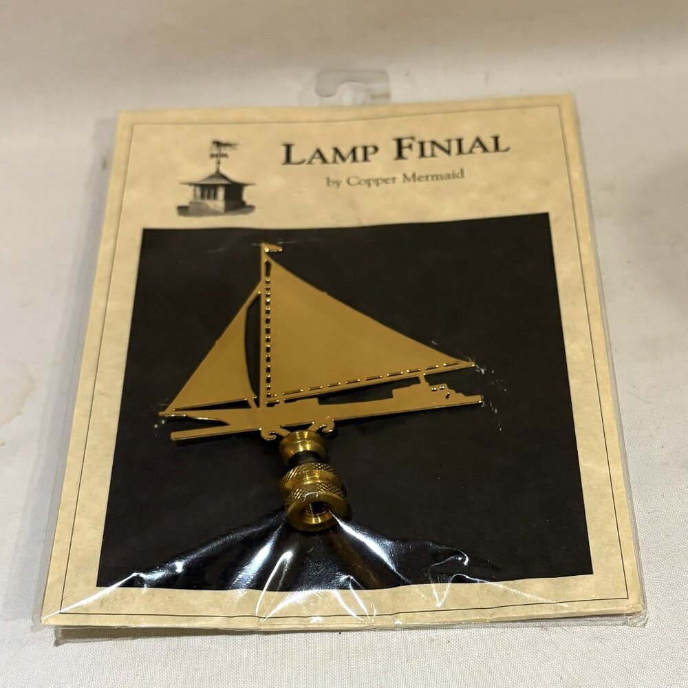 Sailboat Weathervanes Lamp Finial by Copper Mermaid Made in New England USA